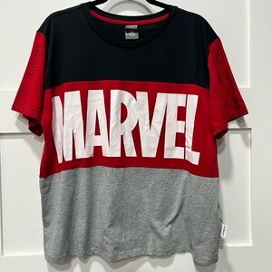 Marvel Black, Red, and Gray Short Sleeve Tee